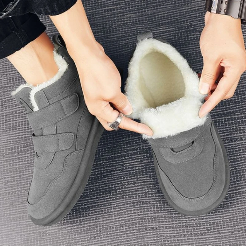 

Мужские зимние зимние ботинки с термоизоляцией для -40 ℃ Уличные повседневные простые толстые теплые противоскользящие хлопковые ботинки с флисовой подкладкой