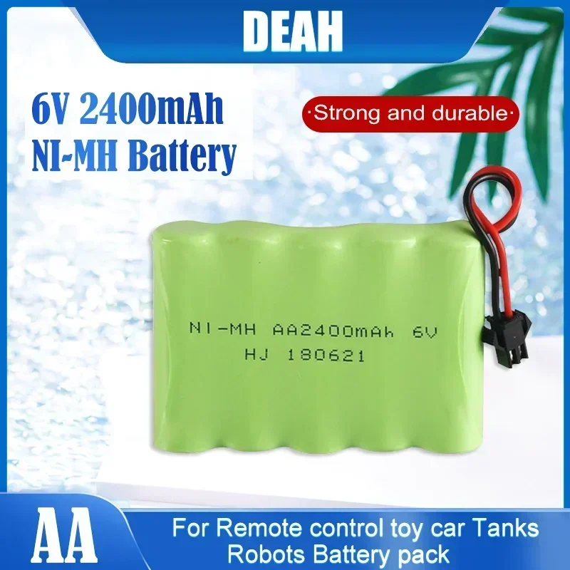 6.0V Rechargeable Battery Pack With SM Plug For RC Toys Electric Car Boat Gun Parts Robots Model 2400mAh 5 AA NI-MH Battery