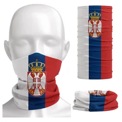 Serbia Flag Pattern Bandana Headwear Riding Balaclava Serbian Neck Gaiter Unisex Cycling Dust-proof Scarf Hiking Face Cover Mask