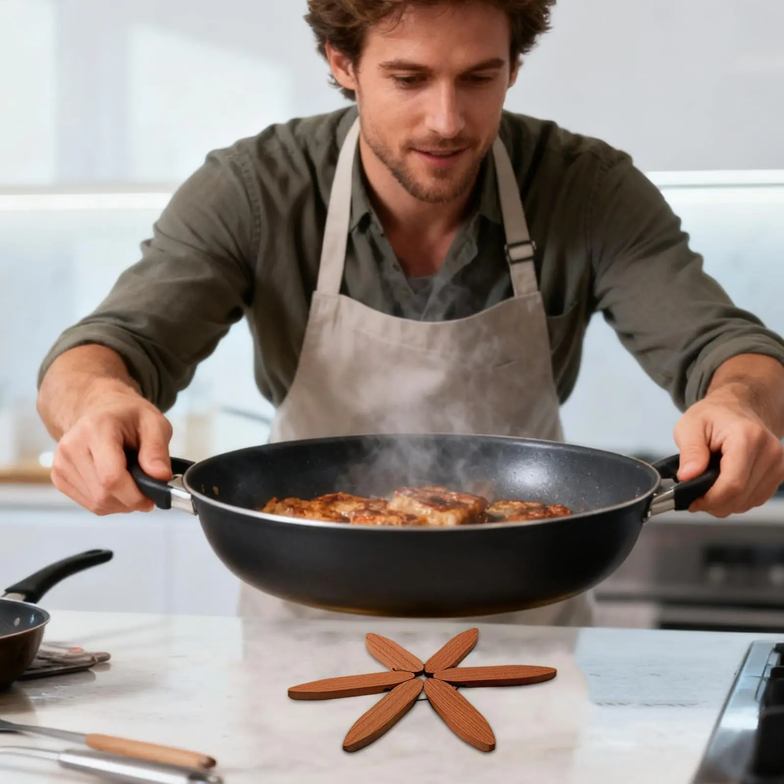 

Деревянные подставки для горячей посуды, складной домашний коврик для стола, коврик для стойки, пикника, столовой, праздничной еды, повседневной кулинарии