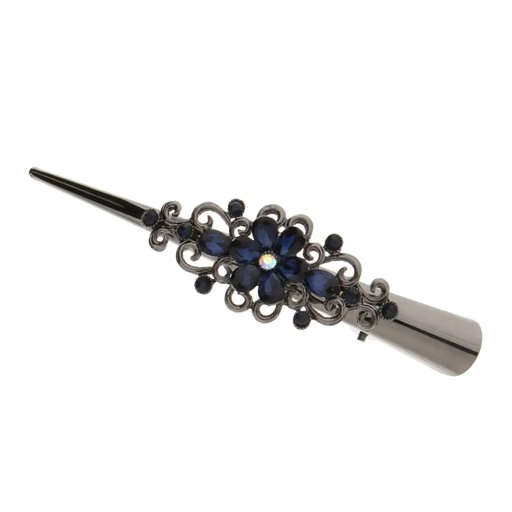 

Ladies Fashion Metal Rhinestone Crystal Hair Clips Duckbill Hair Clasp New