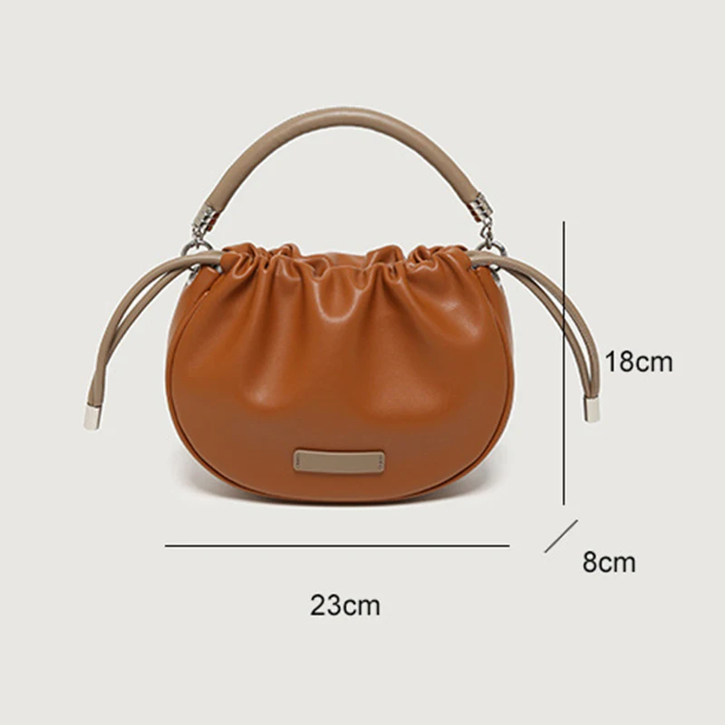 Formeki 2023 Vintage Bag Crossbody Bag Casual Retro Female Luxury Design Shoulder Bag Hobos Handbag Pleated Mixed Color Bag