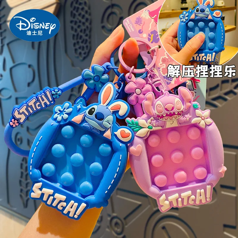 

Lilo & Stitch Disney Puzzle Press Toy Keychains Pendant Anime Figure Quick Push Bag Accessor Keychain Student Kids Birthday Gift