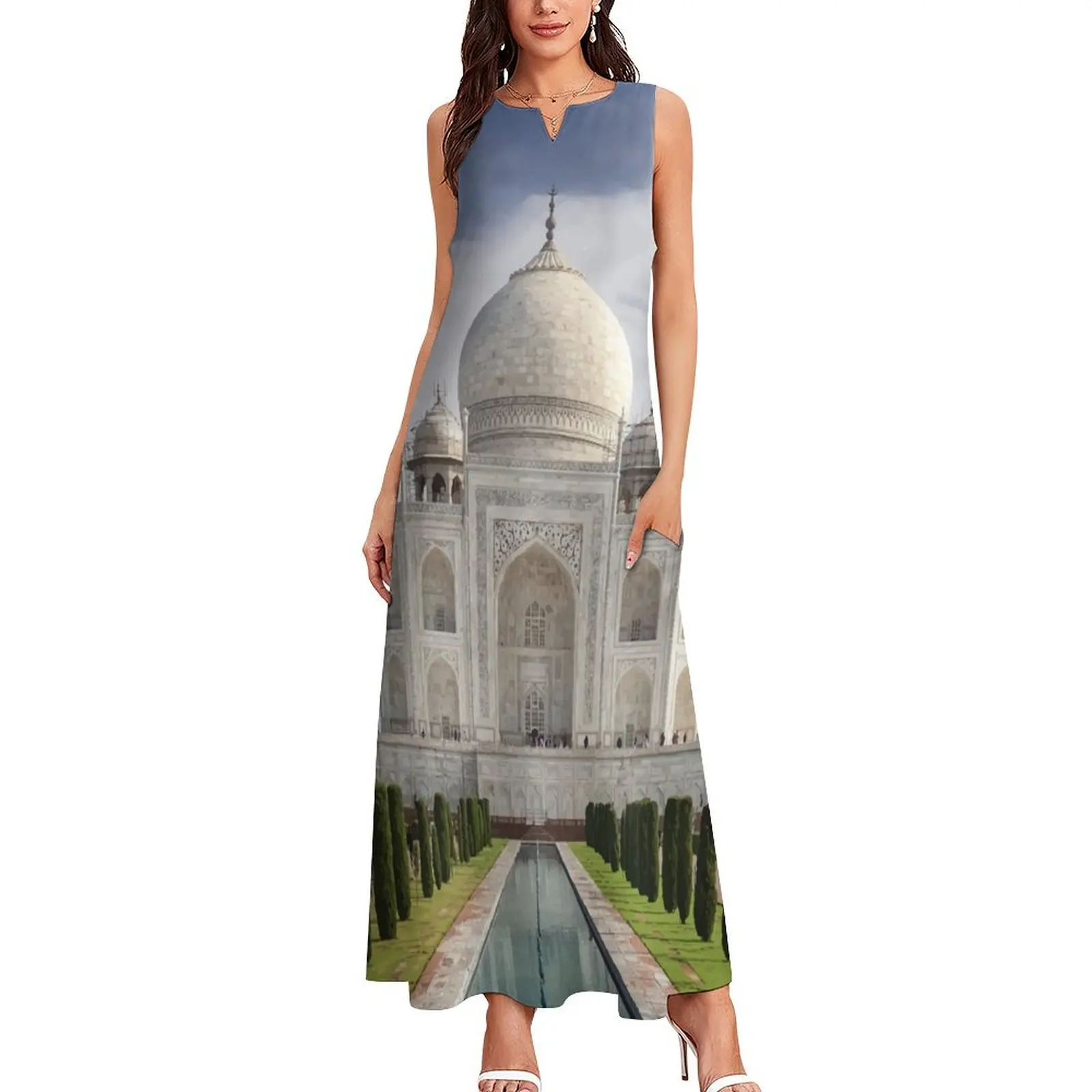 Famous Historic Taj Mahal Photo Illustration Long Dress dresses for women 2024 luxury designer party bandage dress