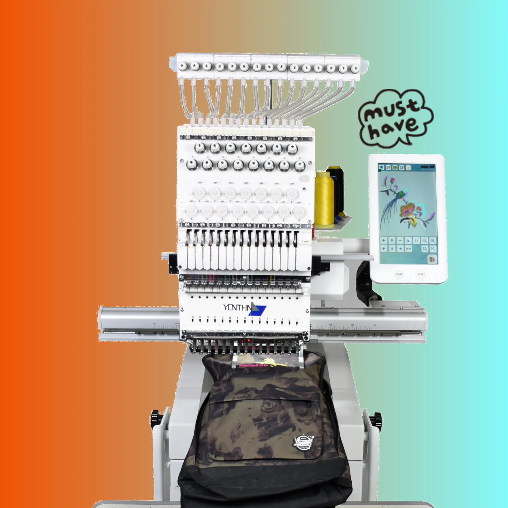 Yonthin 1200spm Single Head Embroidery Machine Multifunctional Cap Clothes Sock Embroidery Computerized Maquina De Bordado New