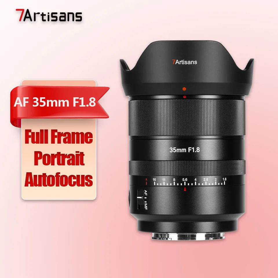 7artisans AF 35mm F1.8 Groot Diafragma Full Frame Prime Camera Lens voor Portretfotografie met Sony E Nikon Z Lumix L-mount