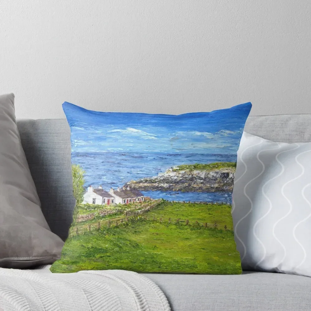 

Cottages at Moelfre on Anglesey Throw Pillow Pillow Covers Decorative Pillow Cases Decorative home decor items