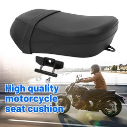 Motorcycle Rear Passenger Seat Black Cushion PU Leather Pad For Kawasaki Vulcan S 650 VN650 2015-2022 Motocross Accessories