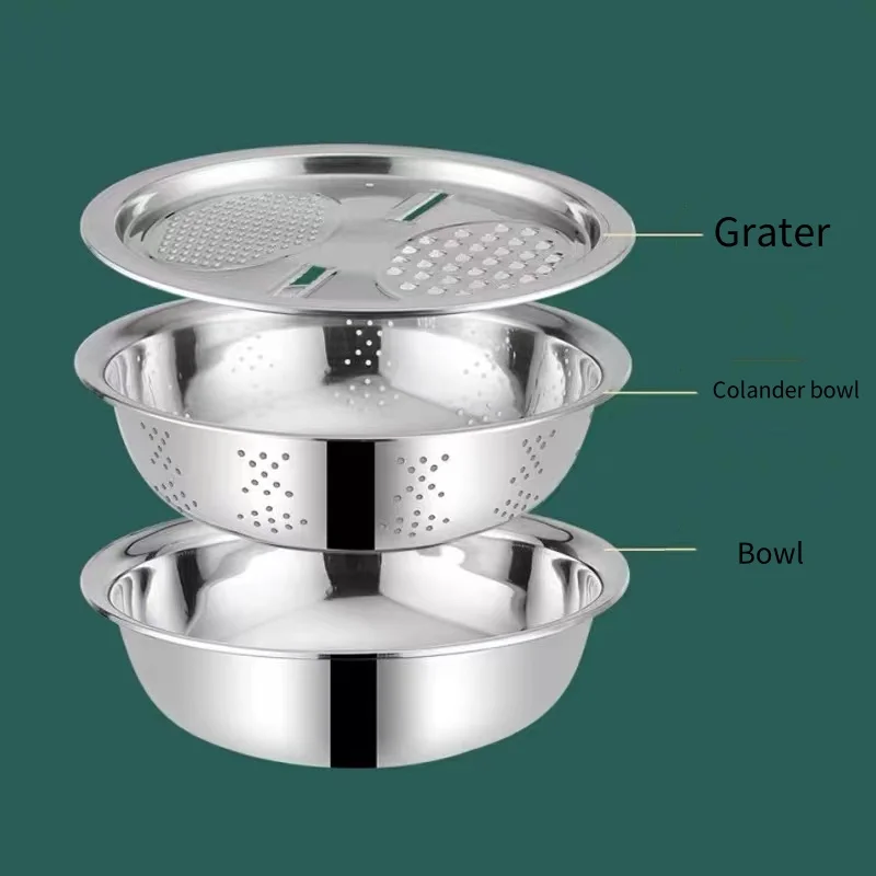 Multi function slicer, fruit and vegetable shredding bowl ,Multifunctional Stainless Steel Sink Drainer Basket  for kitchen