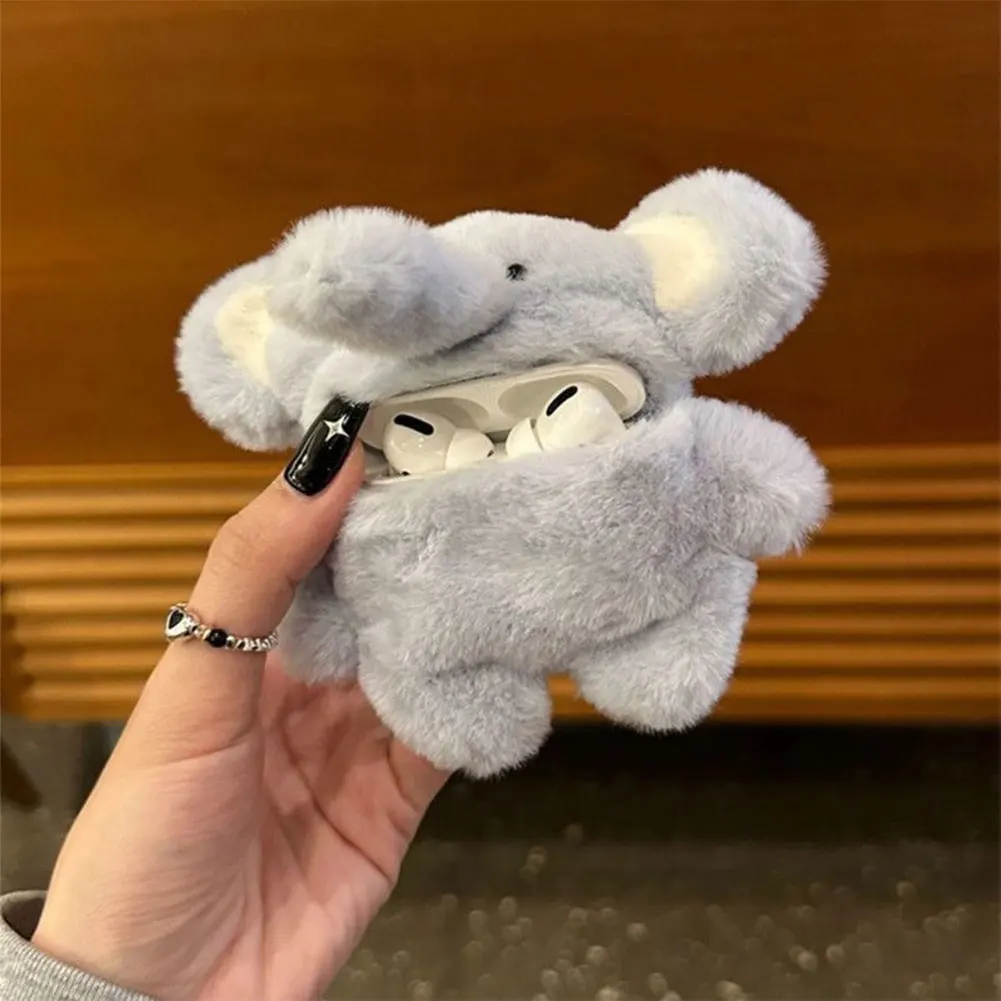 น่ารักการ์ตูนตุ๊กตาช้างหูฟังกรณีหูฟัง Soft Plush สําหรับ AirPods 1 2 3 4 Pro Pro2 ชาร์จ