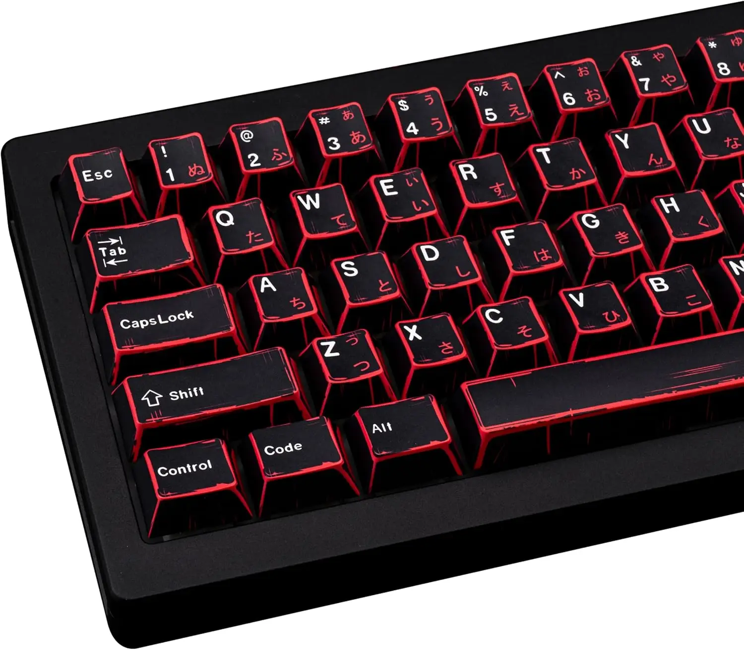 130 Keys  Custom PBT Black and Red Keycaps  Cherry Profile Dye Sub Keycap Set Fit for 61/64/87/104/108 Mechanical Keyboard