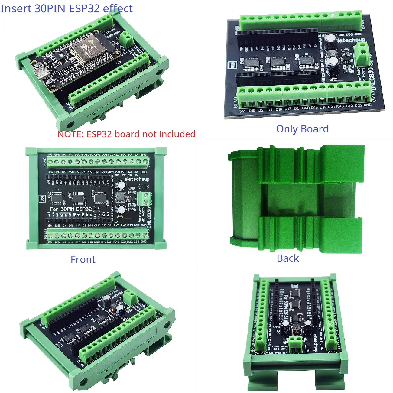 ESP32 3.3V to 5V Bidirectional 1Mhz DIO LvTTL TTL Level Converter Din Rail Expansion Board for Arduino Wifi IOT Smart Home DIY