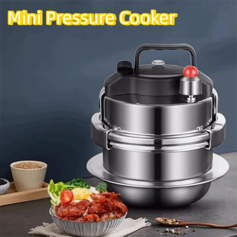 

304 Stainless Steel Mini Pressure Cooker Universal 1.4L Camping Pressure Pot Household Plateau Rice Cooker Dormitory