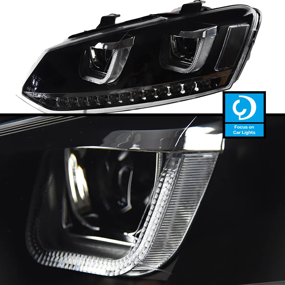 Car Front Headlight For VW POLO 2011-2018 GTI Type HeadLamp Styling Dynamic Turn Signal Lens Automotive Accessories 2PCS