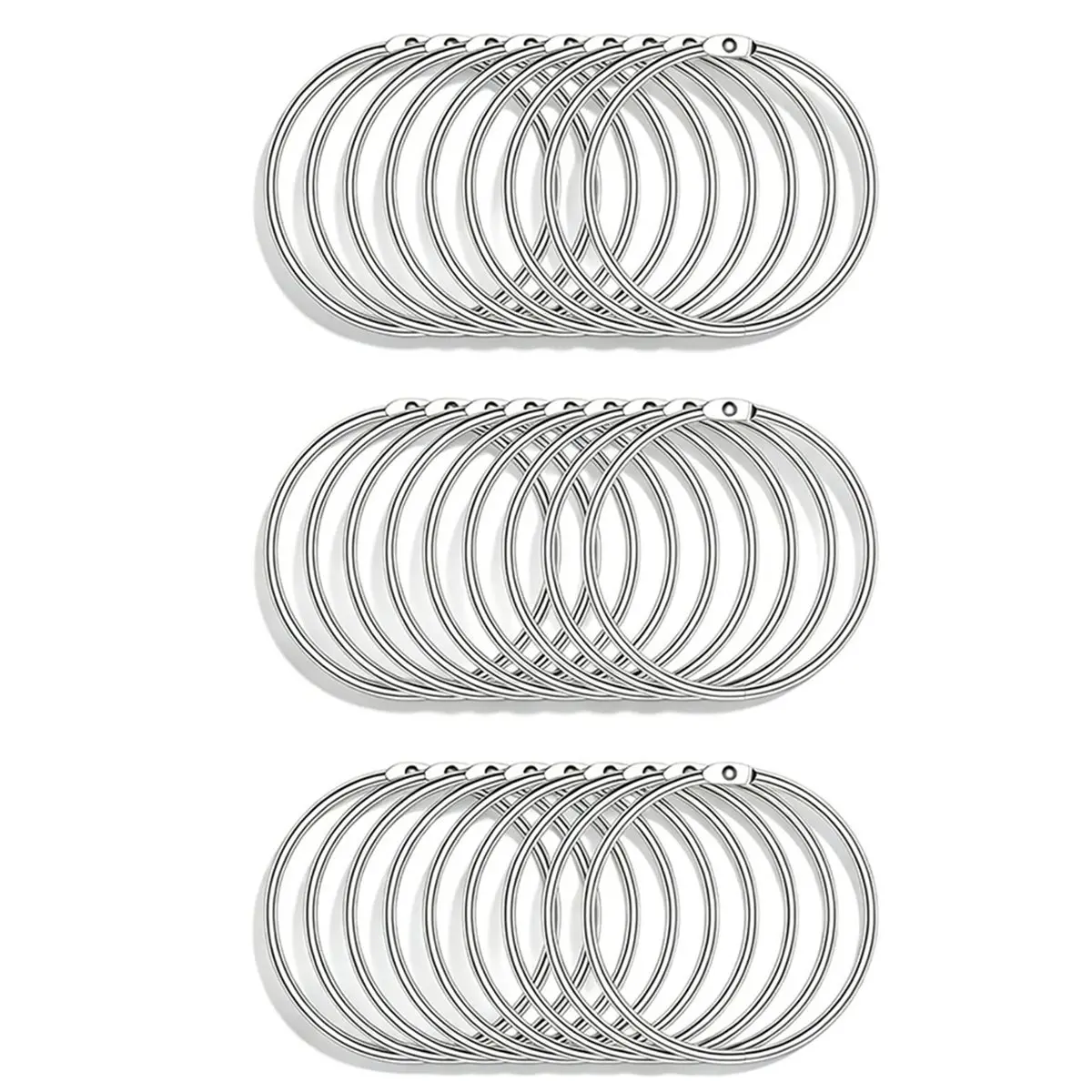 DT38 50 Pack Binder Rings, 3 Inch Large Loose Leaf Binder Rings Metal Index Card Rings Book Rings for Notebook, Keychain