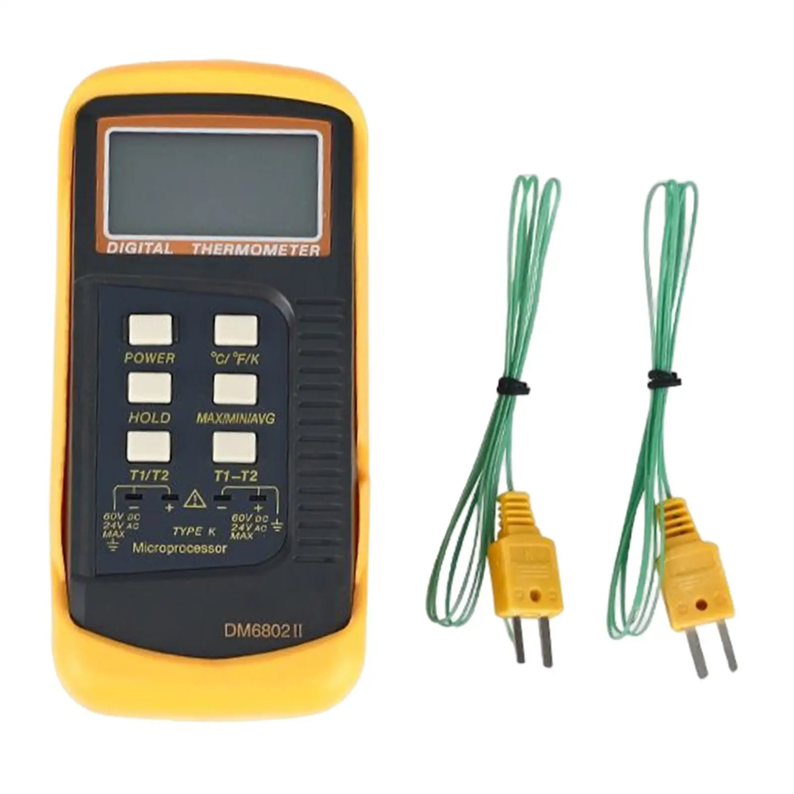 6802II Thermometer Temperature Meter Probe Thermometer with Pipe Clamp