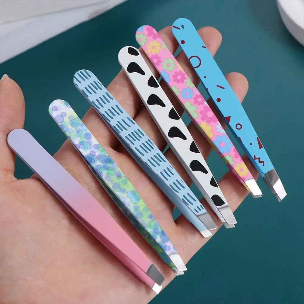 Pince à sourcils professionnelle à motif de dessin animé, en acier inoxydable, pour enlever les poils fins, étanche, multifonction