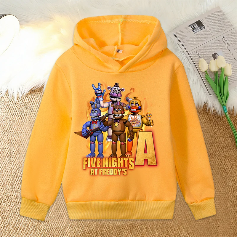 

Five Nights At Freddys Hoodie for Kid Kawaii Designs Long-sleeved Girls Winter Thin Sweatshirt Fashion Warm Children's Tops Gift