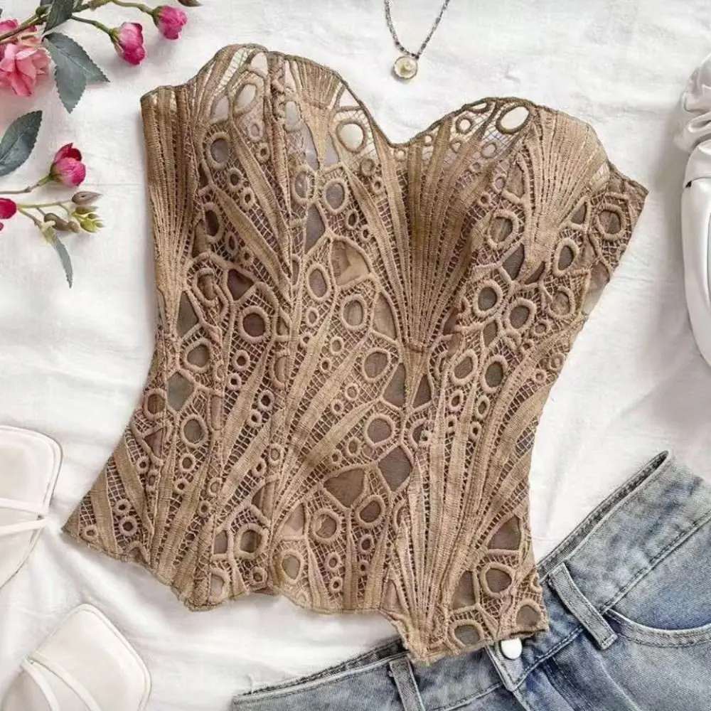 

Корсет-боди с кружевом и утягивающим эффектом для женщин: без рукавов, с эффектом утяжки живота, на шнуровке, в уличном стиле