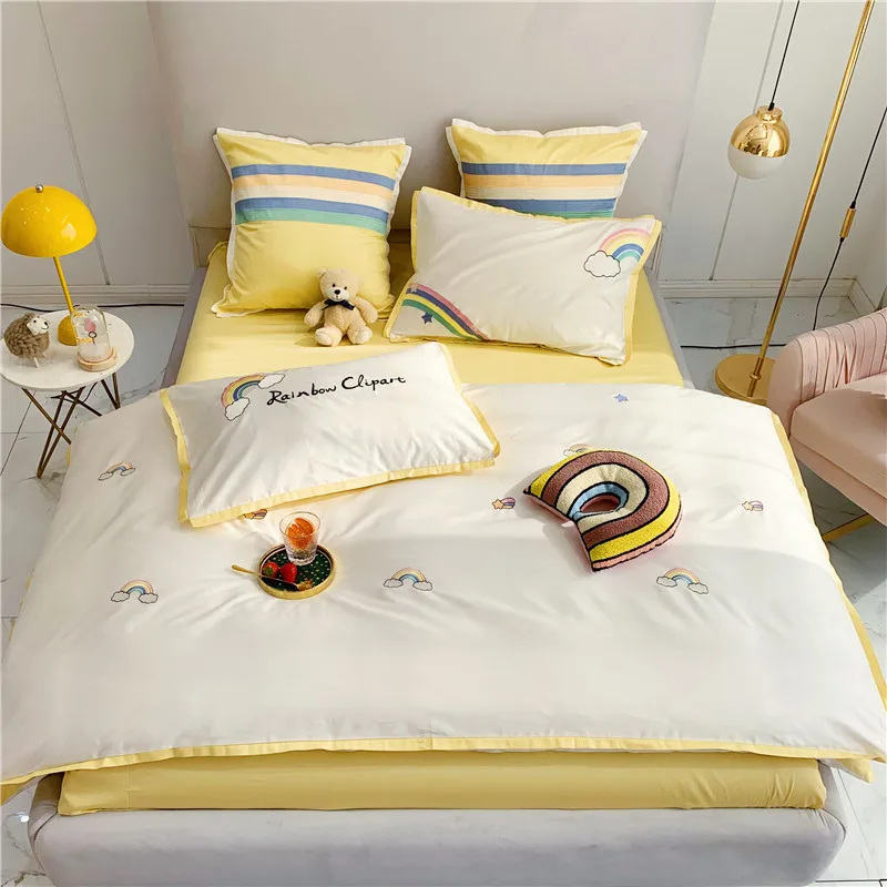 New Design Home Bedding Set 4 Pcs Duvet Cover 60s Home Bed Sheet Kids Home Choice Bedding Sets