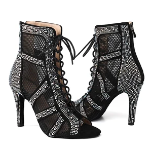 SWDZM Women's Dance Boots Bright Dance Shoes Latin Full Jazz Rhinest Rhines Dance Boots Customizable Horsers Dance Shoes 8 Main sales boot brightness - №4