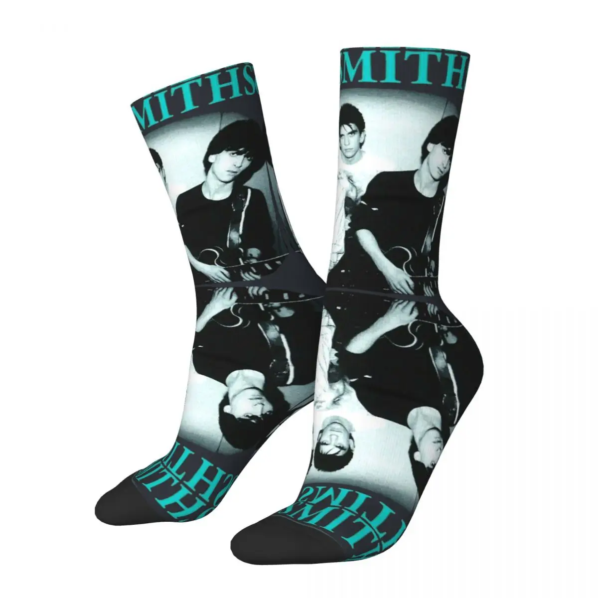 Crazy compression British Rock Bands In The 80s Sock for Men Harajuku The Smiths Quality Pattern Crew Sock Novelty