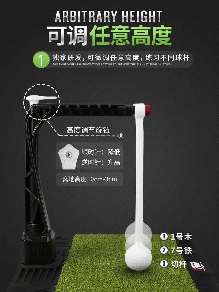 360 ° rotativa impacto trainer para golfe indoor, flat strike pad