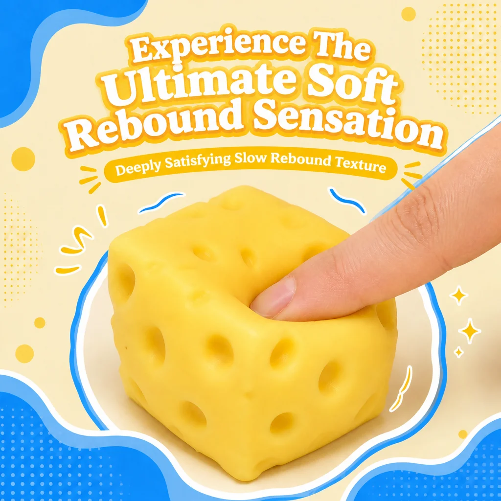 1pc Simulation Cheese Squishy Stress Relief Toy 7cm Stress Relief Toy Birthday Gift for Friends Couples Family Office Party image 4