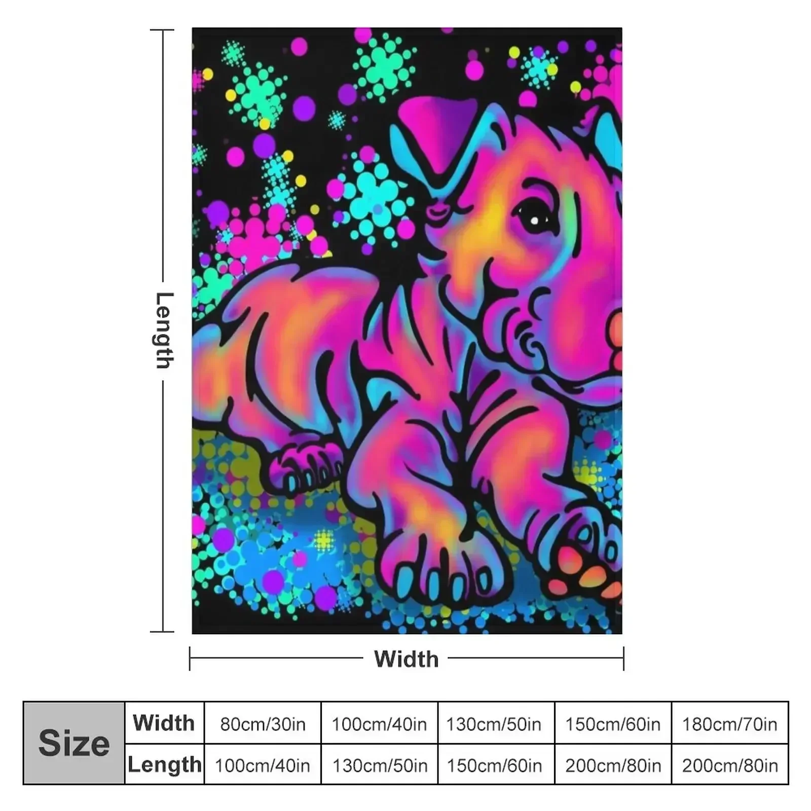 Colour Splash Bull Terrier Pup Throw Blanket Sofa Throw Plush warm winter Sofa Blankets