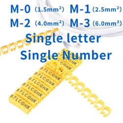 M-1 M-0   ( A-Z )Cable Marker 100PCS  yellow Cable Markers Single Letters  A to Z  for wire diameterM-0 M-3 Number