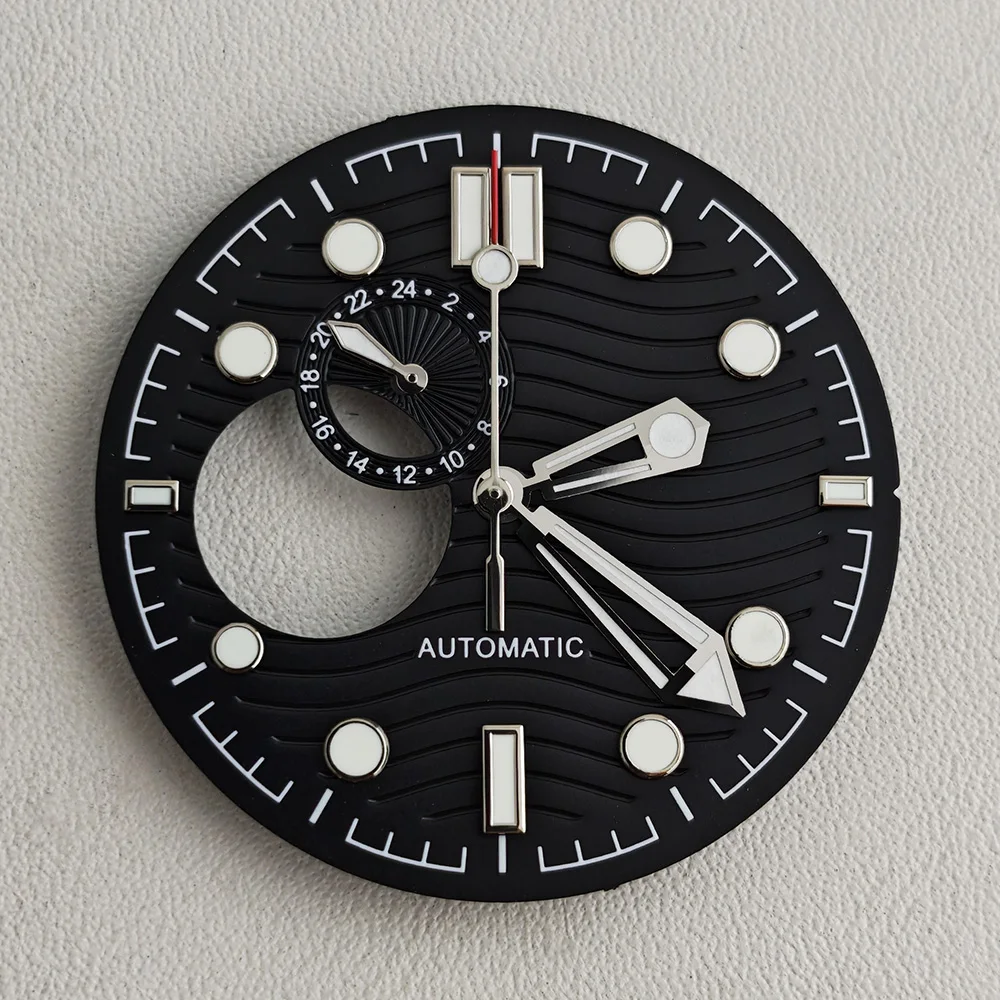 Dial NH39 31mm desain berongga lampu malam hijau yang kuat kompatibel dengan mesin jam NH39 aksesoris jam tangan pria empat jarum