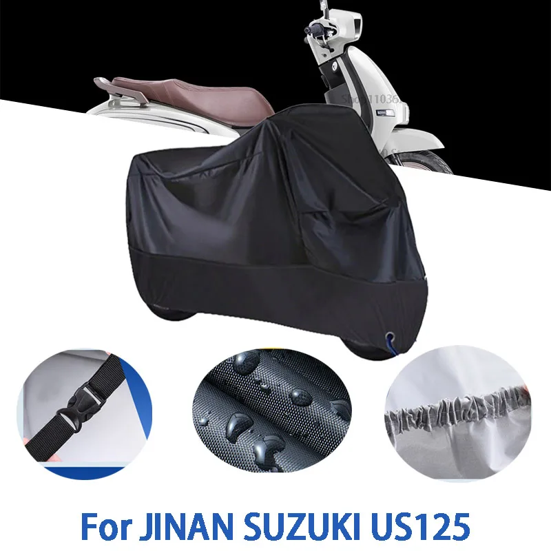 

Полный чехол для мотоцикла JINAN SUZUKI US125, автомобильный уличный солнцезащитный чехол от пыли и ушей, утолщенный оксфордский чехол, аксессуары