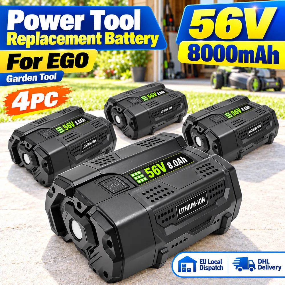 Image of 1 Stück / 2 Stück / 3 Stück / 4 Stück oder Ladeoptionen, für EGO BA2800 56V 8000mAh Li-Ion-Ersatzakku für Elektrowerkzeuge. Bitte vergleichen Sie vor der Bestellung das Modell und den Anschluss.