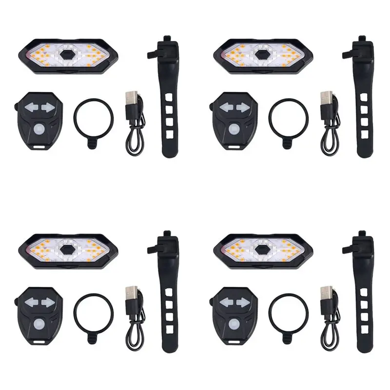 

ABVB-4X Electric Scooter Turn Signal, Remote Control Bike LED Blinker/Tail Light,Adjustable Directional Turn Signal