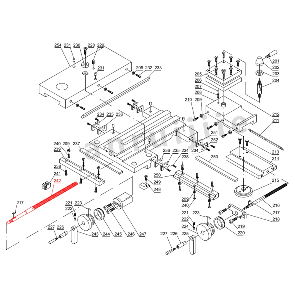 Lead Screw Cross Slide Feed Screw-Metric For WM210V-242 BHC210 HS210 JY210V CTC210 Lathe Spare Parts