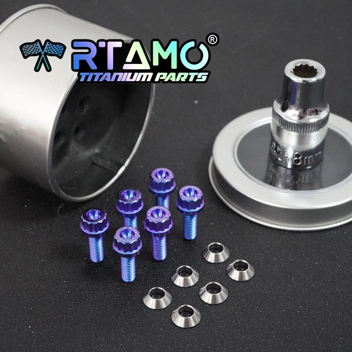 RTAMO Car Steering Wheel Bolts Anti-theft Titanium Screws M5X15/20 with Wrench for MoMo NARDI