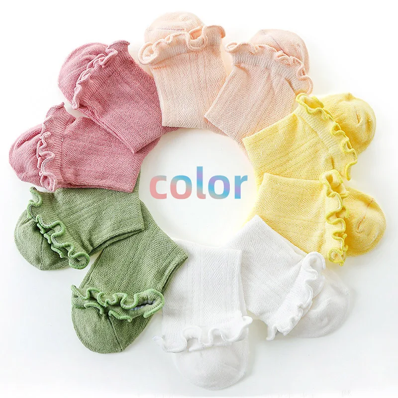 0-12 Years Old Kids Mesh Socks Princess Baby Summer Thin Middle Tube Sock Children Solid Color Long Sock Cotton Toddler Footwear