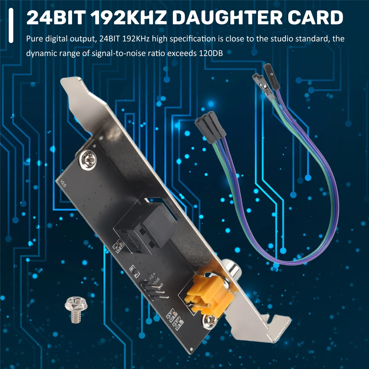 24Bit 192Khz Daughter Card SPDIF Optical and RCA Out Plate Cable Bracket Digital Audio Output for ASUS Gigabyte HOT