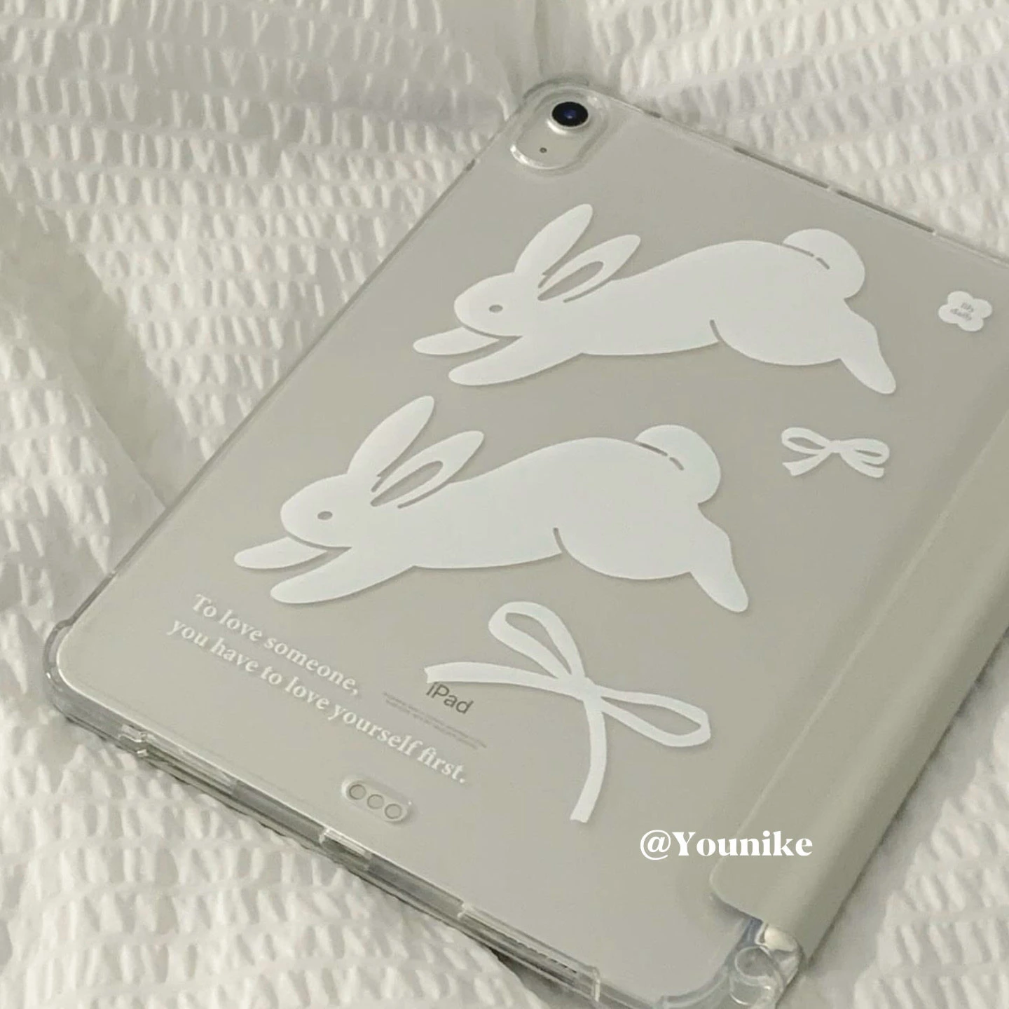 Kawaii Rabbit Cow Black New Tablet Case For iPad Pro 11 12.9in 13 M4 M5 Case 9.7 10.2 5/6th 7/8/9 11th Mini Air 3 4 5 6 7 Cover