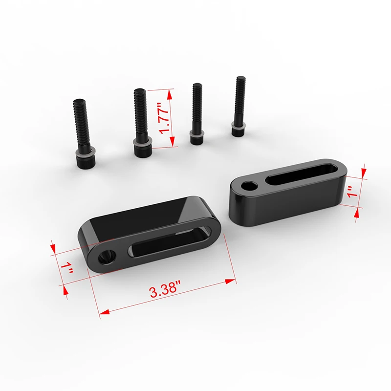 ملحقات لوحة الأرضية باللون الأسود اللامع مقاس 1 بوصة (25.4 مم) للركاب 2010+ دراجات نارية Harley FL - سهلة التركيب