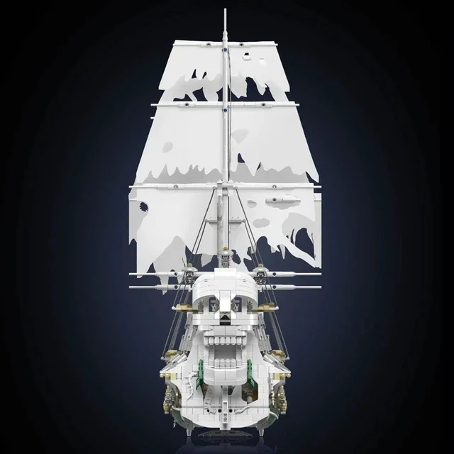 Bloques de construcción de barco pirata blanco, 3769 Uds., esqueleto, barco fantasma, modelo, montaje de ladrillos, juguetes, decoración de escritorio, regalos de navidad para niños