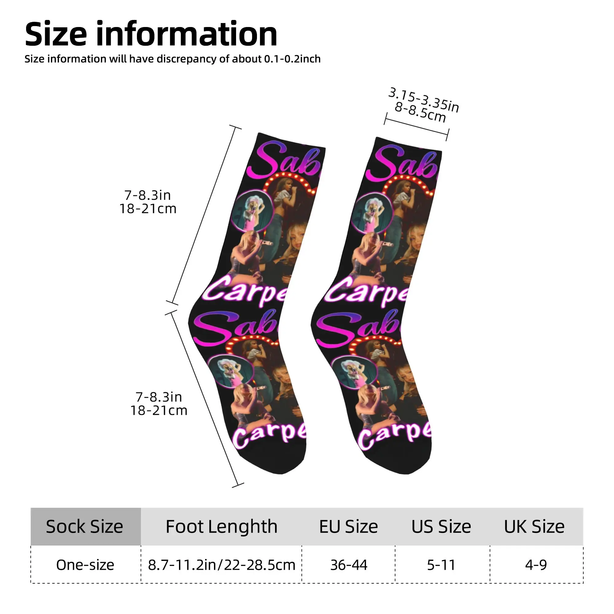 

Adults Men Socks Sabrina Carpenter American Singer Stockings Anti-Slip High Quality Socks Autumn Harajuku Design Outdoor Socks