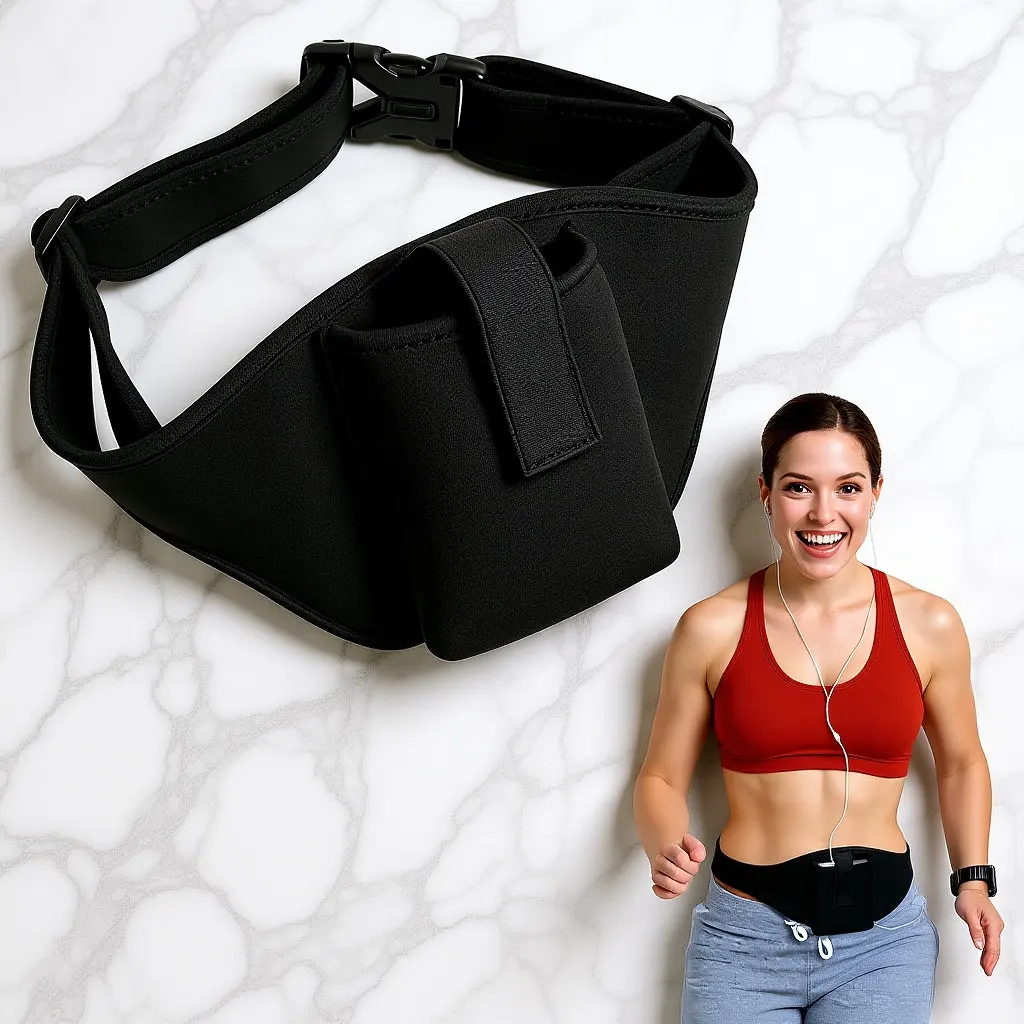 

Fitness Mic Waist Belt Adjustable Neoprene Running Pack Microphone Holder Gym Phone Bag Mic Pack Belt Microphone Bag
