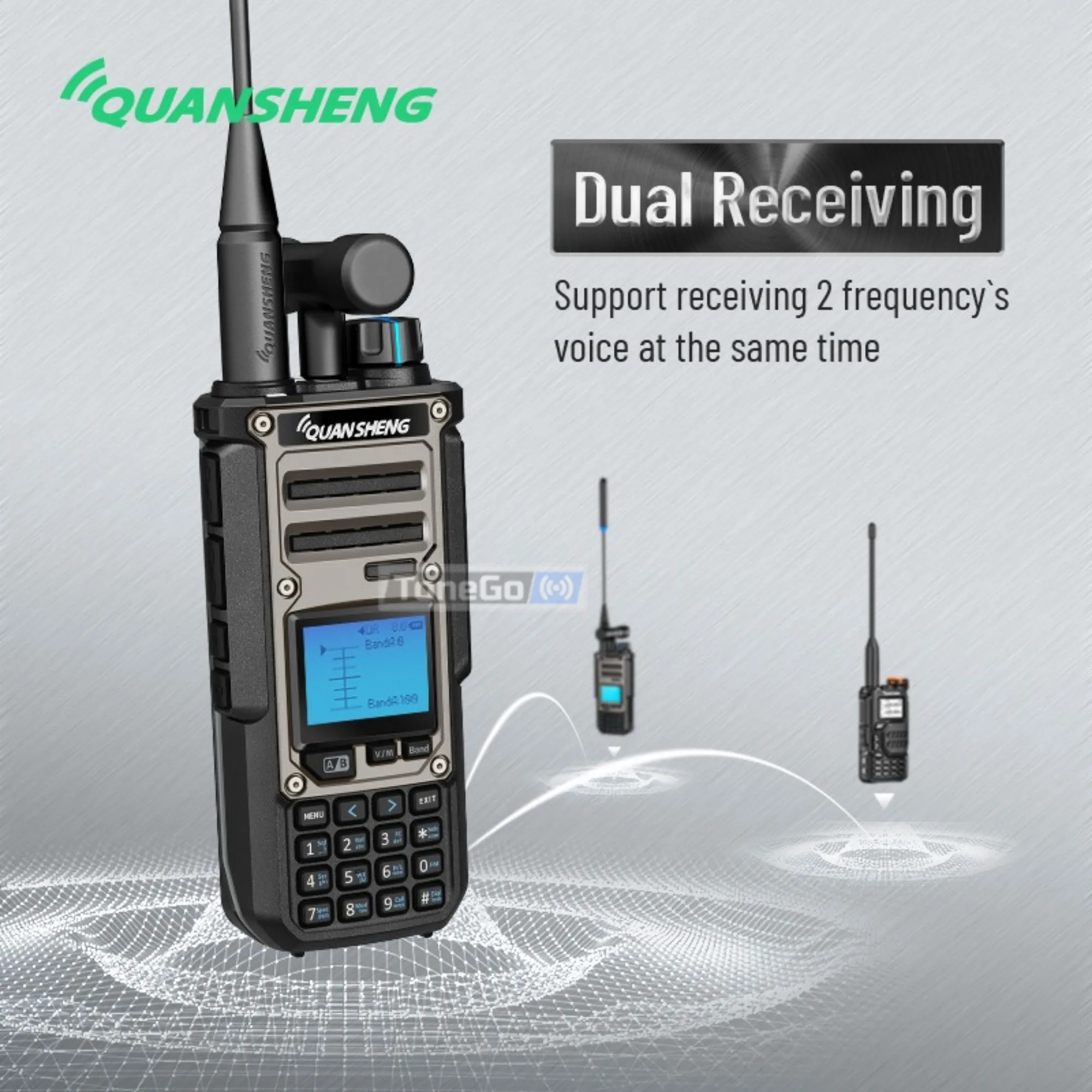 Quansheng TK11(8) Taiko Kong Walkie Talkies 10W Dual Receiving Band FM AM SSB NOAA Spectrum Analyzer Magic Voice Two Way Radio