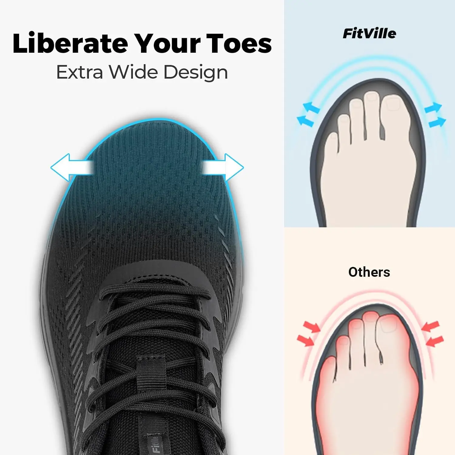 FitVille Men'S Wide Width Orthopedic Walking Sneakers  Lightweight Comfort Tennis Shoes For Gym Workout, Foot Pain Relief For Plantar Fasciitis, Wide Feet & All Day Standing