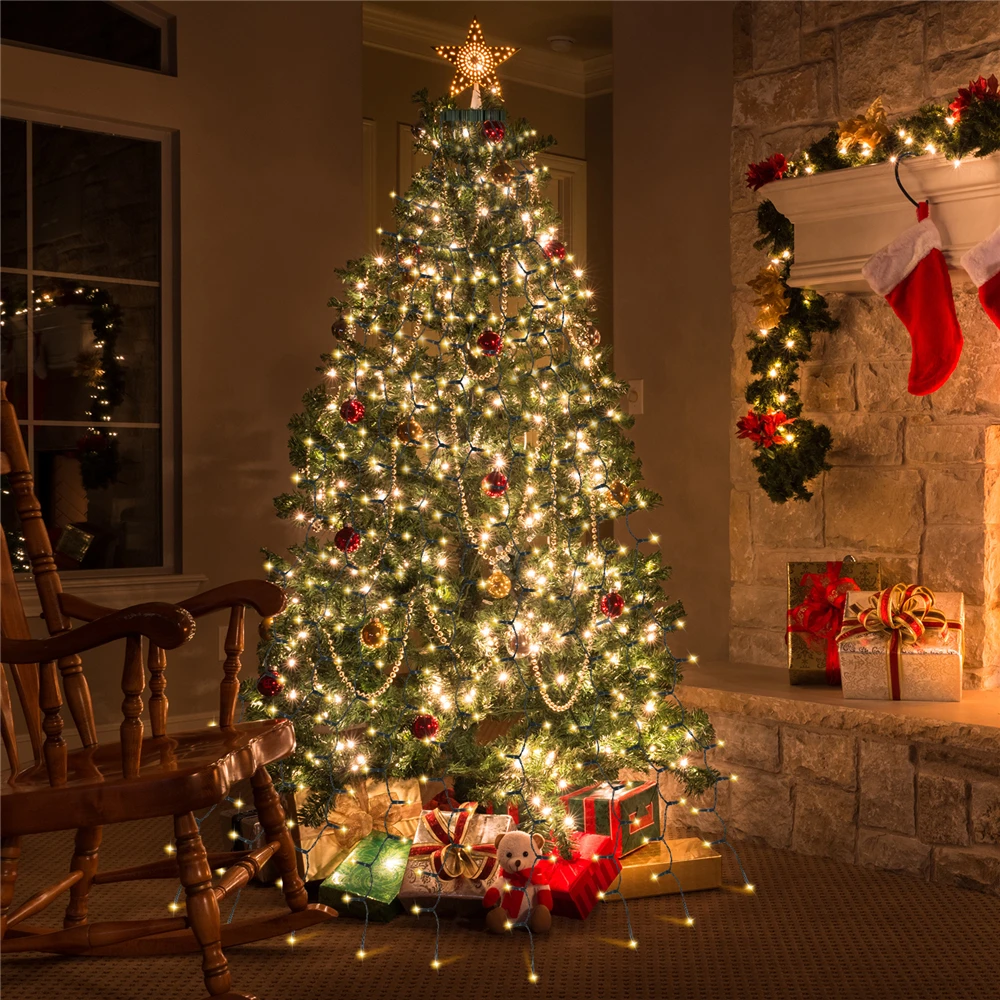 LED-Weihnachtslichterkette, 8 Beleuchtungsmodi, Lichterkette, Weihnachtsbeleuchtung für Urlaub, Zuhause, Party, Dekoration, drinnen und draußen, 400 LEDs – Detail 1
