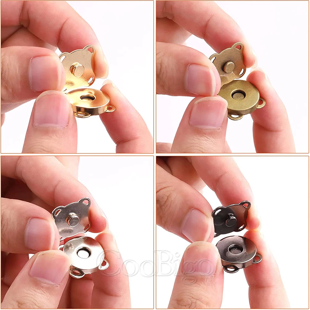 10set Sewing Metal Snaps Magnet Buttons Magnetic Fasteners Clasps Closures Buckles for Clothes Bag DIY Craft Accessories 10-18mm