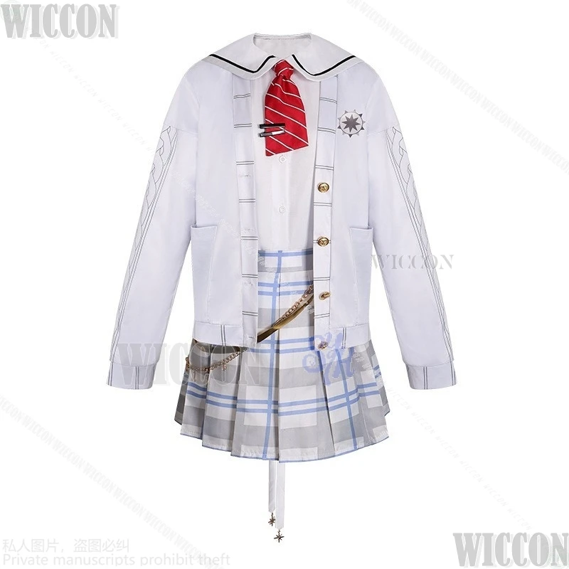 Hoshino Ichika Cosplay jeu projet Sekai JK uniforme scolaire blanc Kawaii jupe à carreaux manteau mignon Halloween fête ComicCon jeu de rôle