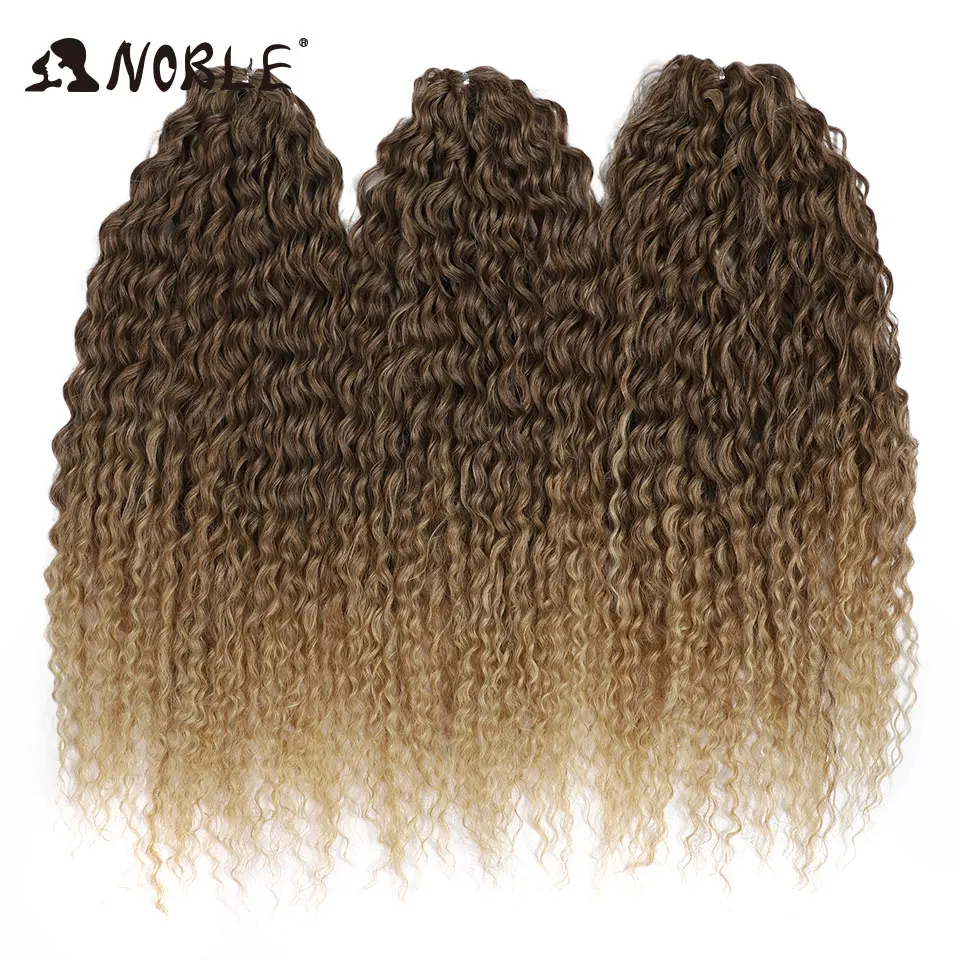 Noble 24 Inch Ombre Blonde Water Wave Crochet Hair, Synthetic Braiding Hair Extensions, Pre-Looped Curly Crochet Braids For Wome image 2