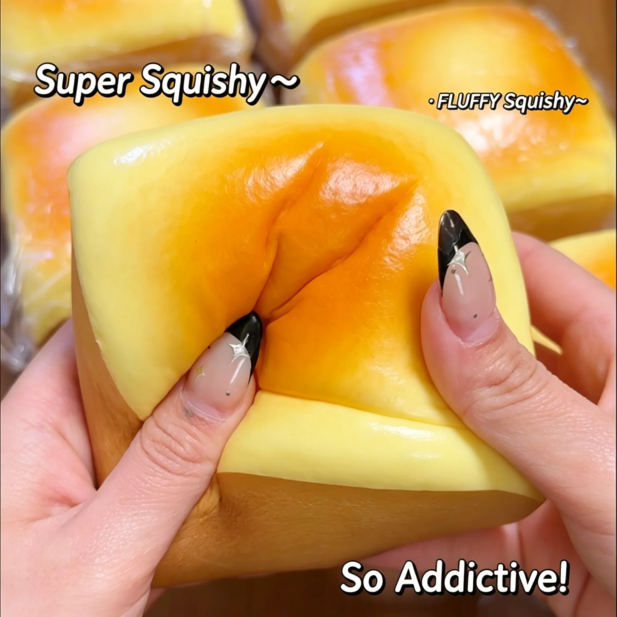 Thick Roasted Cheese Bread Squishy Toy PU Slow Rising Fluffy Fidget Toy Stress Relief ASMR Decompression Desktop Prank Ornament